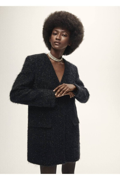 Faux Fur Knit Coat - 6