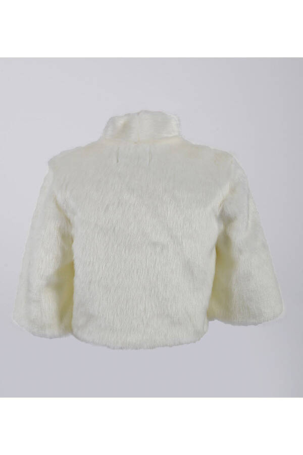 Faux Fur Mandarin Collar Bridal Bolero - 2