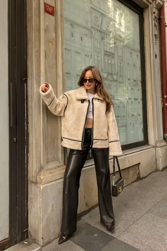 Faux Fur Plush Jacket - 1