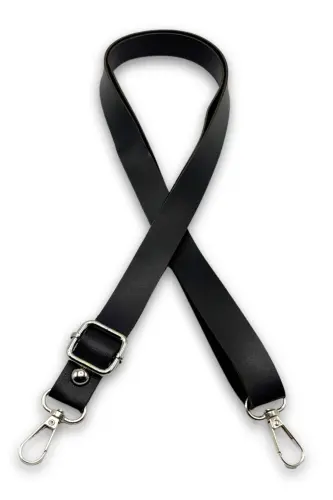 Faux Leather Adjustable Bag Strap 135 Cm Bag Accessory And Bag Accessory Black - Black - 1