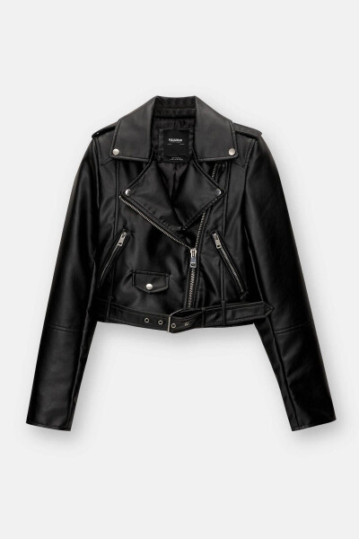 Faux Leather Biker Jacket - 5