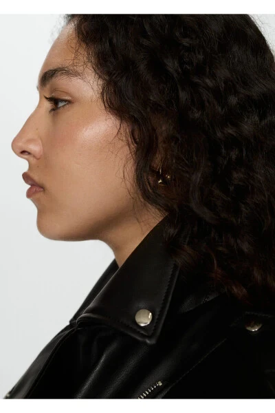 Faux leather biker jacket - 5