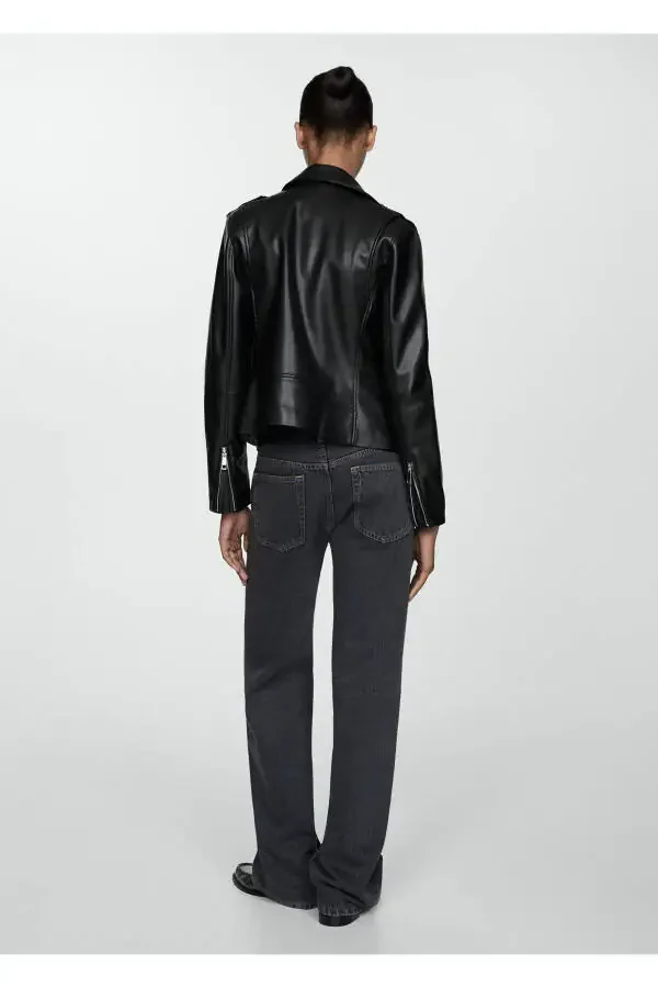 Faux leather biker jacket - 7