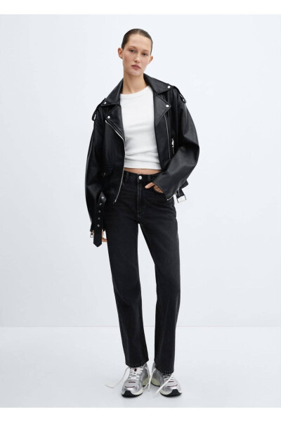 Faux Leather Biker Jacket - 2