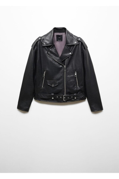 Faux Leather Biker Jacket - 3