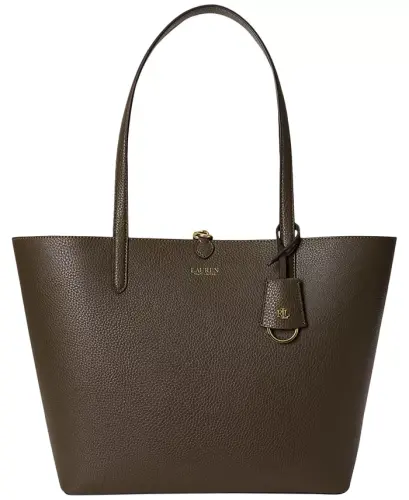 Faux-Leather Large Reversible Tote Bag - Botanic Green/Sage Green - 3