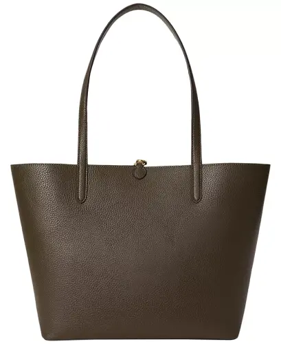 Faux-Leather Large Reversible Tote Bag - Botanic Green/Sage Green - 4