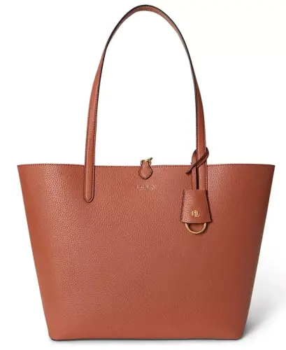 Faux-Leather Large Reversible Tote Bag - Red Terracotta/Pink Sienna - LAUREN RALPH LAUREN (1)
