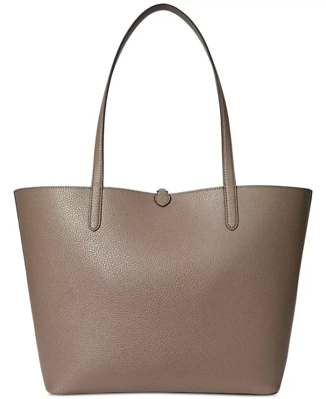 Faux-Leather Large Reversible Tote Bag - Rider Geo/Taupe Brown - 6