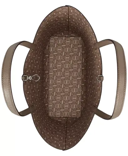 Faux-Leather Large Reversible Tote Bag - Rider Geo/Taupe Brown - 7