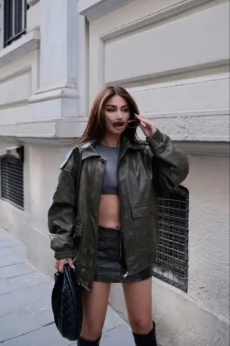 Faux Leather Pilot Jacket - 3