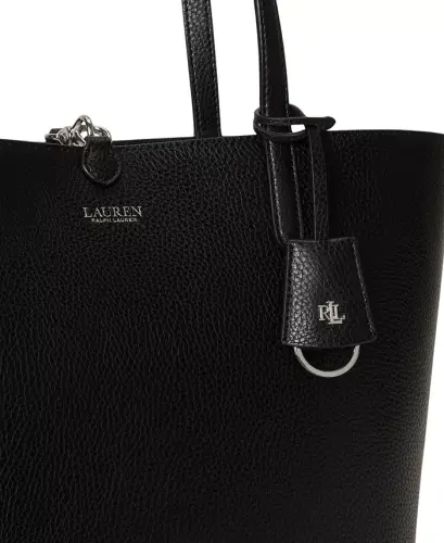 Faux-Leather Reversible Extra-Large Tote Bag - Black Watch Tartan - 7