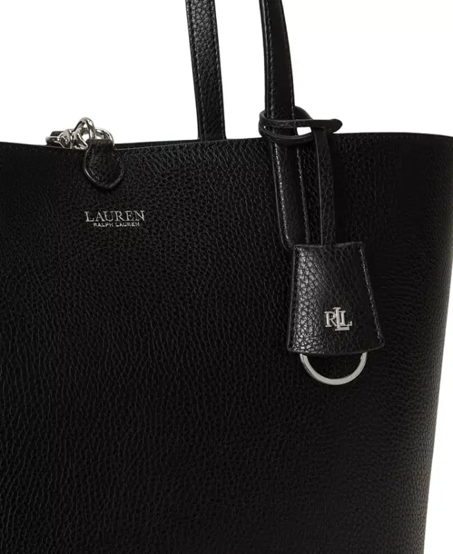 Faux-Leather Reversible Extra-Large Tote Bag - Black Watch Tartan - 7