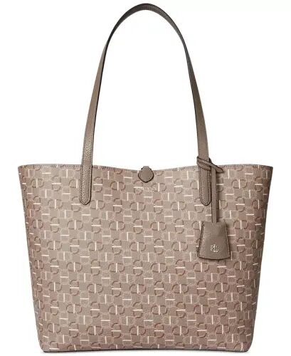 Faux-Leather Reversible Extra-Large Tote Bag - Rider Geo/Taupe Brown - 3