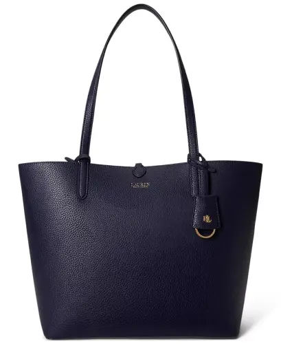 Faux-Leather Reversible Extra Large Tote Handbag - Navy/Stripe - LAUREN RALPH LAUREN (1)