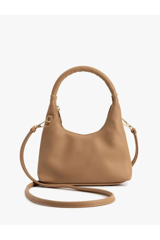 Faux Leather Shoulder Bag with Zipper and Handle - KOTON