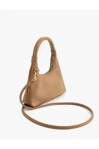 Faux Leather Shoulder Bag with Zipper and Handle - KOTON (1)