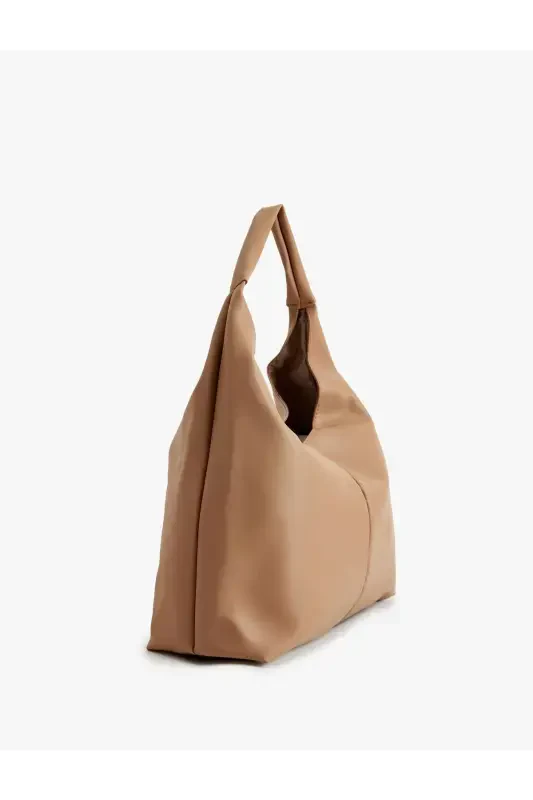 Faux Leather Stitched Shopper Bag - 2