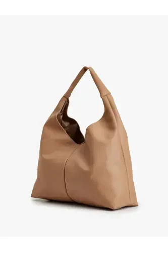 Faux Leather Stitched Shopper Bag - 3