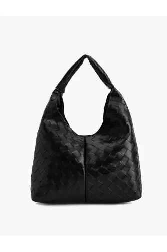 Faux Leather Textured Handle Shoulder Bag - KOTON (1)