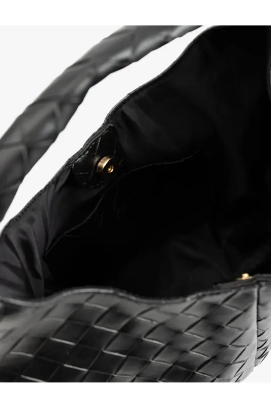 Faux Leather Textured Handle Shoulder Bag - 5