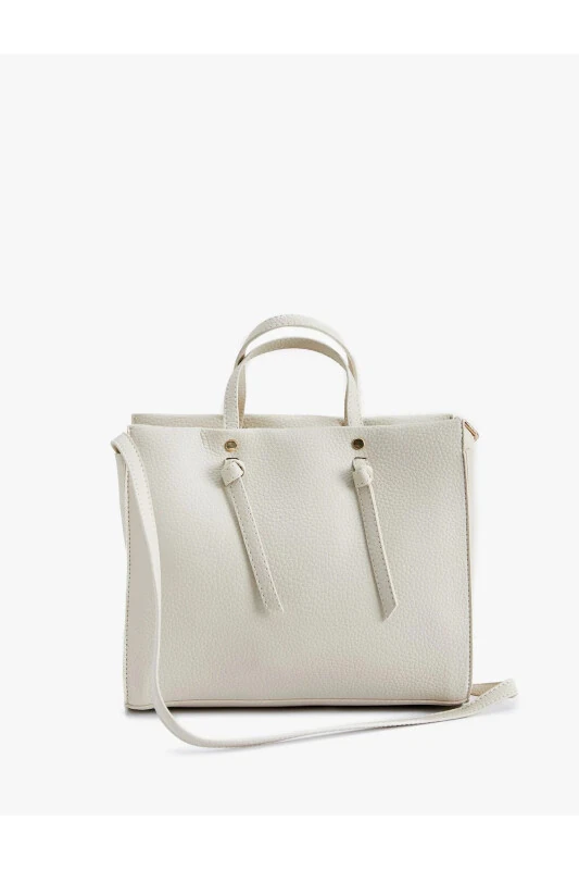 Faux Leather Tote Bag Large Size Handle Detail Strap - KOTON