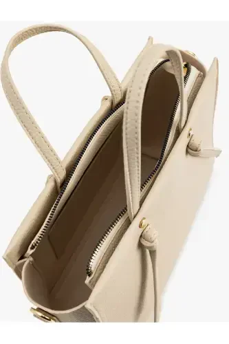 Faux Leather Zippered Handle Crossbody Bag - 5