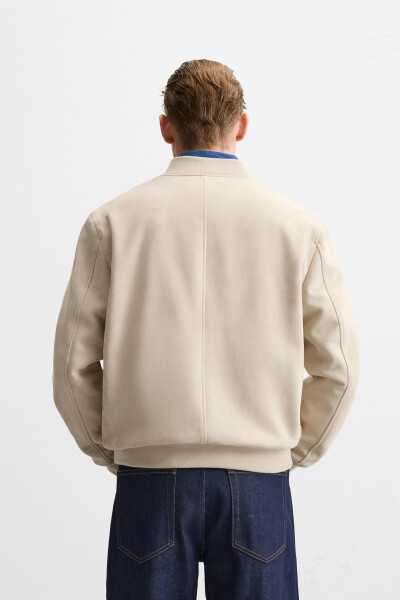 Faux suede bomber jacket (beige) - 11