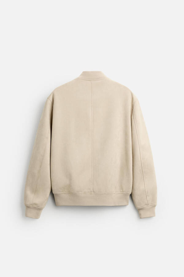 Faux suede bomber jacket (beige) - 15