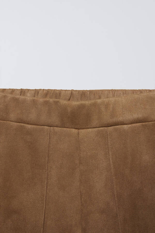 FAUX SUEDE CULLOTE TROUSERS-Medium-camel - 3