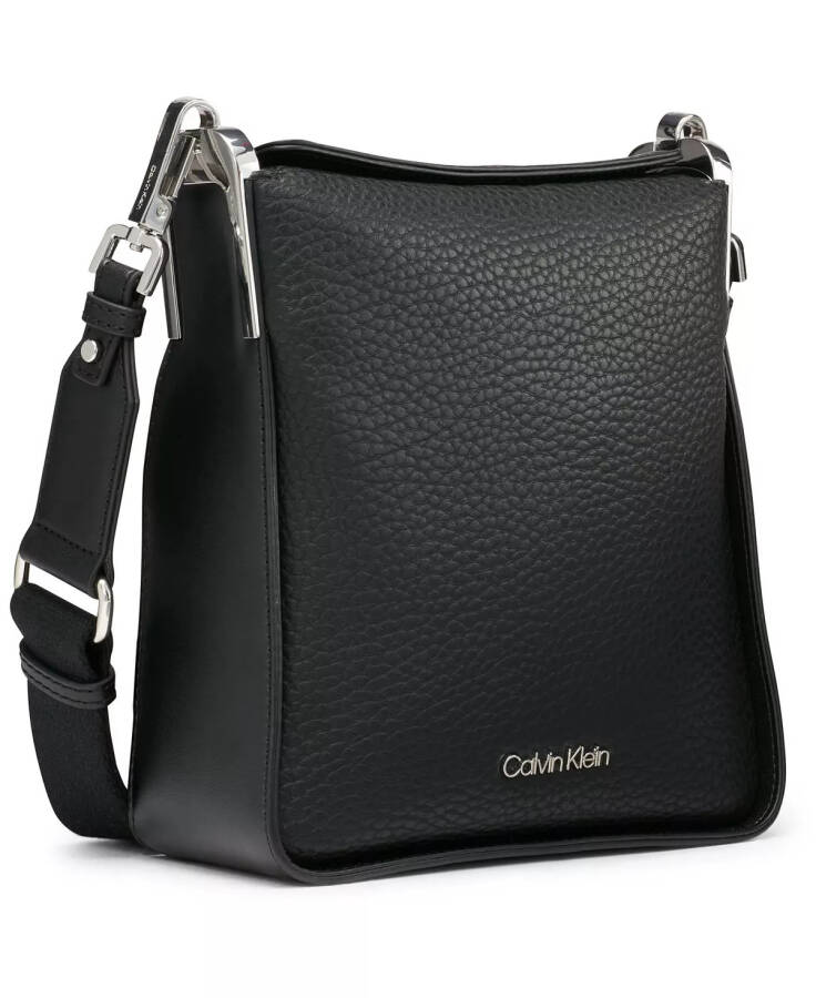 Fay Small Adjustable Crossbody с магнитной верхней застежкой, черная, серебряная - 5