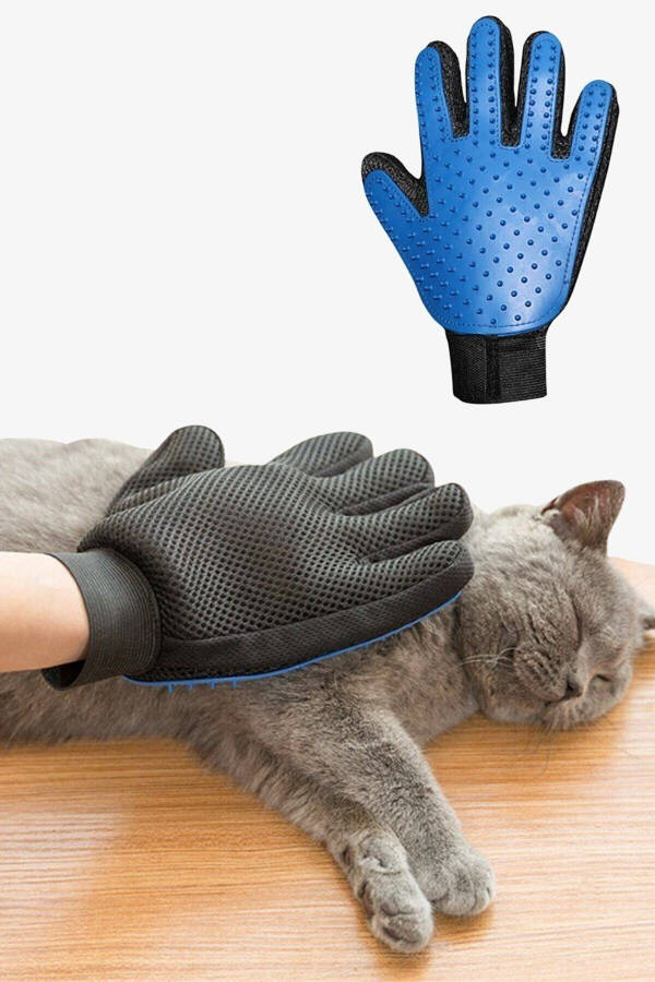 Feather Collecting Cat Dog Cleaning Grooming Brush + Paw Patterned Pet Waste Bags - 2