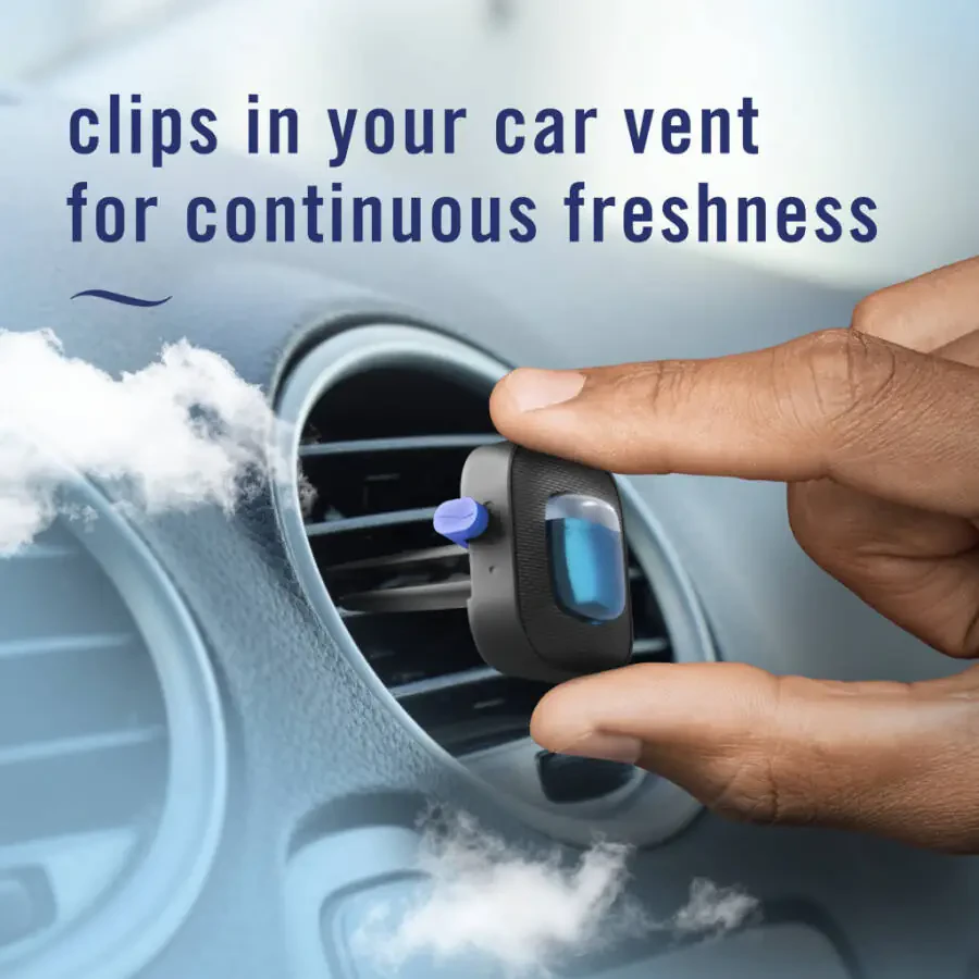 Febreze AUTO Car Air Freshener, Odor-Fighting Car Vent Clip, Evening Woods, 2 Count - 5