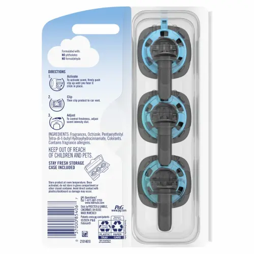 Febreze Car Air Freshener, Odor-Fighting Car Vent Clip, Gain Original, 3 Count - 9