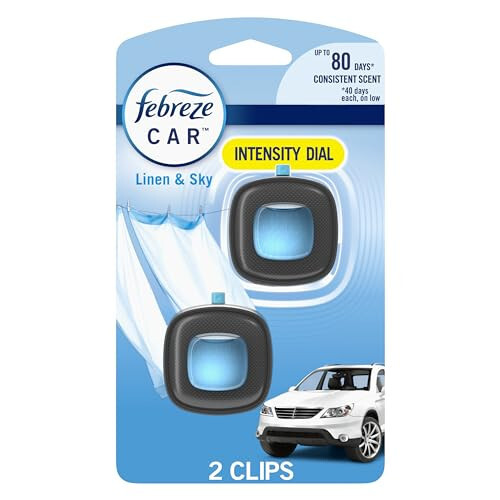 Febreze Car Air Freshener Vent Clip, Linen & Sky, 1 Count - 8