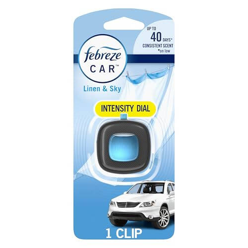 Febreze Car Air Freshener Vent Clip, Linen & Sky, 1 Count - 1