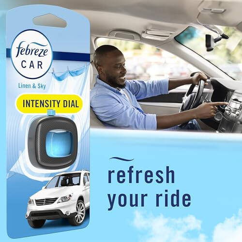 Febreze Car Air Freshener Vent Clip, Linen & Sky, 1 Count - 6