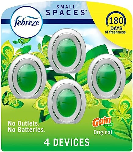 Febreze Small Spaces Air Freshener, Plug in Alternative Air Freshener for Home Long Lasting, Gain Original Scent, Bathroom Air Freshener, Closet Air Fresheners, Odor Fighter for Strong Odor (4 Count) - 7