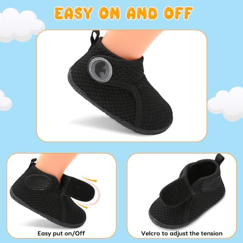 FEETCITY Lightweight Baby Sock Shoes Baby Walking Shoes Boys Girls Infant High-Top Shoes Baby BarefootShoes 12-18 Months - 20