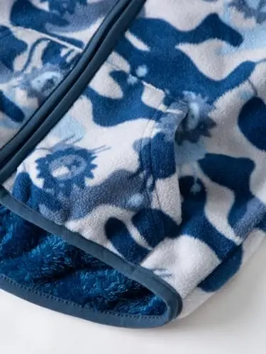 Feidoog Toddler Fleece Jacket Baby Boys Girls Hooded Zipper Long Sleeve Thick Warm Outerwear - 4