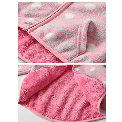 Feidoog Toddler Fleece Jacket Baby Boys Girls Hooded Zipper Long Sleeve Thick Warm Outerwear - 2