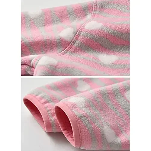 Feidoog Toddler Fleece Jacket Baby Boys Girls Hooded Zipper Long Sleeve Thick Warm Outerwear - 3