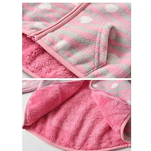 Feidoog Toddler Fleece Jacket Baby Boys Girls Hooded Zipper Long Sleeve Thick Warm Outerwear - 2
