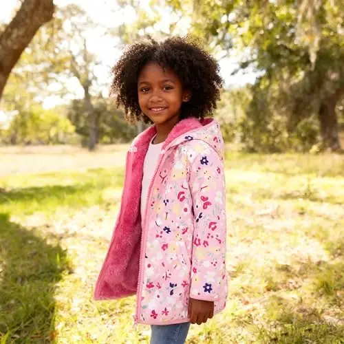 Feidoog Toddler Fleece Jacket Baby Boys Girls Hooded Zipper Long Sleeve Thick Warm Outerwear - 5