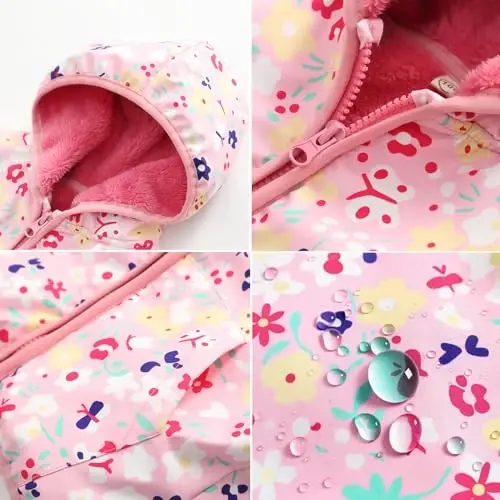 Feidoog Toddler Fleece Jacket Baby Boys Girls Hooded Zipper Long Sleeve Thick Warm Outerwear - 1