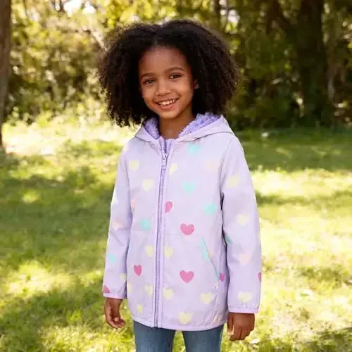 Feidoog Toddler Fleece Jacket Baby Boys Girls Hooded Zipper Long Sleeve Thick Warm Outerwear - 2