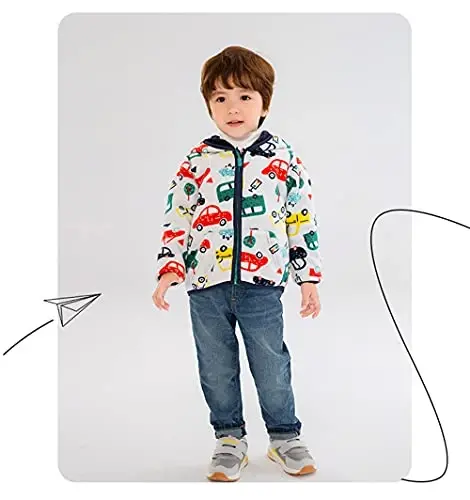Feidoog Toddler Fleece Jacket Baby Boys Girls Hooded Fermuar Uzun Yengli Qalin Issiq Ustki Kiyim - 4