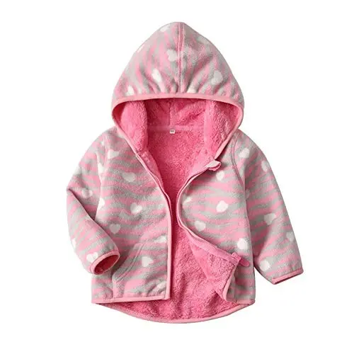 Feidoog Toddler Fleece Jacket Baby Boys Girls Hooded Zipper Long Sleeve Thick Warm Outerwear - MODAZONE