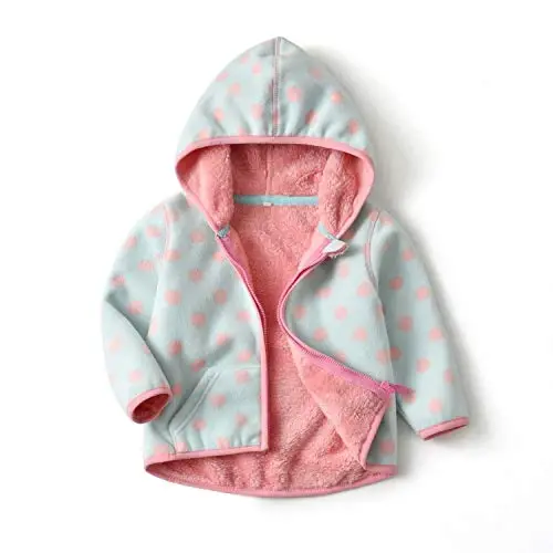 Feidoog Toddler Fleece Jacket Baby Boys Girls Hooded Zipper Long Sleeve Thick Warm Outerwear - MODAZONE
