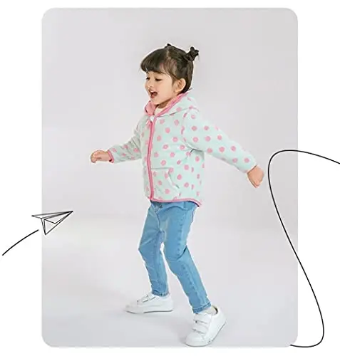 Feidoog Toddler Fleece Jacket Baby Boys Girls Hooded Zipper Long Sleeve Thick Warm Outerwear - 5